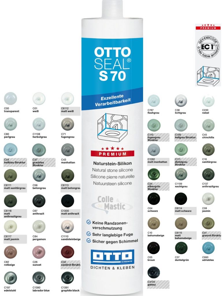 Colle ou mastic : Silicone pour pierre S70