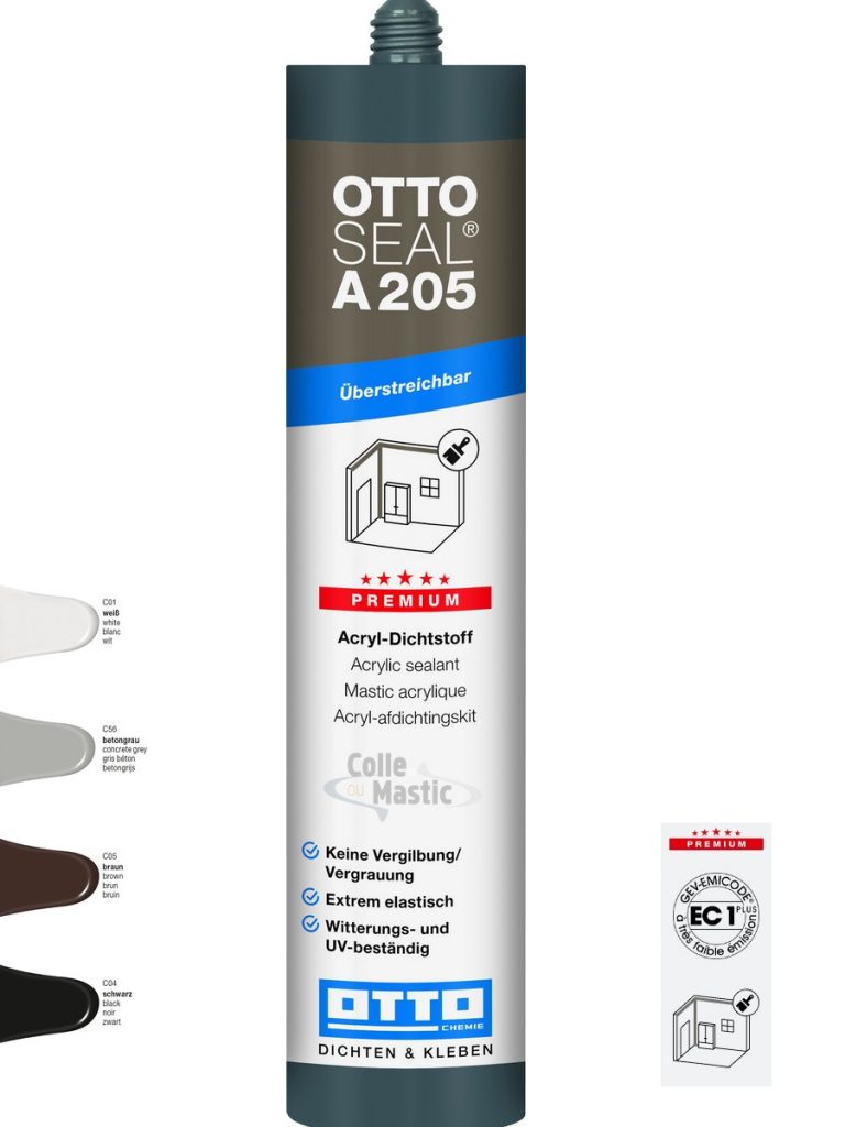 colle-ou-mastic-acrylique A205 de couleurs